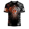 NFL Cincinnati Bengals Custom Name Number Rose Dragon T-Shirt