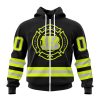 NFL Cincinnati Bengals Custom Name Number Special FireFighter Uniform Zip Up Hoodie