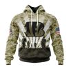 NFL Cincinnati Bengals Custom Name Number Veterans And Families Pullover Hoodie