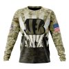 NFL Cincinnati Bengals Custom Name Number Veterans And Families Sweatshirt