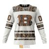 NFL Cincinnati Bengals Custom Name Number White Camo Hunting Sweatshirt