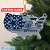 NFL Dallas Cowboys Custom Name Flag Map US Custom Shaped Ornament