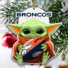 NFL Denver Broncos Baby Yoda Custom Shaped Ornament
