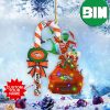 NFL Denver Broncos Custom Name Grinch Candy Cane Custom Shaped Ornament