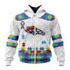 NFL Denver Broncos Custom Name Number Autism Awareness Zip Up Hoodie