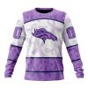 NFL Denver Broncos Custom Name Number Fight Cancer Sweatshirt