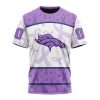 NFL Denver Broncos Custom Name Number Fight Cancer T-Shirt