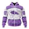 NFL Denver Broncos Custom Name Number Fight Cancer Zip Up Hoodie