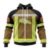 NFL Denver Broncos Custom Name Number Firefighter Uniform Zip Up Hoodie