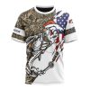 NFL Denver Broncos Custom Name Number Fishing With Flag Of USA T-Shirt