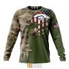 NFL Denver Broncos Custom Name Number Green Camo US Military Sweatshirt