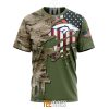NFL Denver Broncos Custom Name Number Green Camo US Military T-Shirt