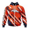 NFL Denver Broncos Custom Name Number MotoCross Concept Zip Up Hoodie