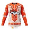 NFL Denver Broncos Custom Name Number Native Pattern Sweatshirt