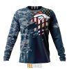 NFL Denver Broncos Custom Name Number Navy Skull Camo Veteran Sweatshirt