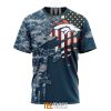 NFL Denver Broncos Custom Name Number Navy Skull Camo Veteran T-Shirt