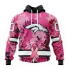 NFL Denver Broncos Custom Name Number Pink Breast Cancer Pullover Hoodie