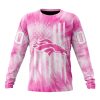 NFL Denver Broncos Custom Name Number Pink Tie-Dye Sweatshirt