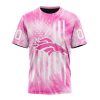 NFL Denver Broncos Custom Name Number Pink Tie-Dye T-Shirt