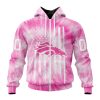 NFL Denver Broncos Custom Name Number Pink Tie-Dye Zip Up Hoodie