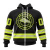 NFL Denver Broncos Custom Name Number Special FireFighter Uniform Zip Up Hoodie