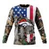 NFL Denver Broncos Custom Name Number USA Flag Camo Realtree Sweatshirt