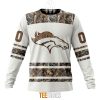 NFL Denver Broncos Custom Name Number White Camo Hunting Sweatshirt