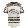 NFL Denver Broncos Custom Name Number White Camo Hunting T-Shirt