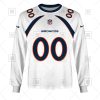 NFL Denver Broncos Custom Name Number White Road Jersey Sweatshirt