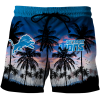 NFL Detroit Lions Coconut Tree Men Beach Shorts