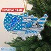 NFL Detroit Lions Custom Name Flag Map US Custom Shaped Ornament