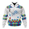 NFL Detroit Lions Custom Name Number Autism Awareness Pullover Hoodie