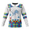 NFL Detroit Lions Custom Name Number Autism Awareness Sweatshirt