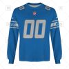 NFL Detroit Lions Custom Name Number Blue Home Jersey Sweatshirt