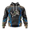 NFL Detroit Lions Custom Name Number Camo Hunting Pullover Hoodie