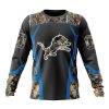 NFL Detroit Lions Custom Name Number Camo Hunting Sweatshirt