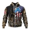 NFL Detroit Lions Custom Name Number Camo Realtree Hunting Zip Up Hoodie