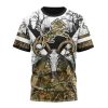NFL Detroit Lions Custom Name Number Deer Skull And Forest T-Shirt