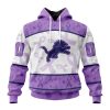 NFL Detroit Lions Custom Name Number Fight Cancer Pullover Hoodie