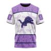 NFL Detroit Lions Custom Name Number Fight Cancer T-Shirt