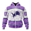 NFL Detroit Lions Custom Name Number Fight Cancer Zip Up Hoodie