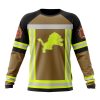 NFL Detroit Lions Custom Name Number Firefighter Uniform Sweatshirt