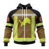 NFL Detroit Lions Custom Name Number Firefighter Uniform Zip Up Hoodie