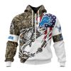 NFL Detroit Lions Custom Name Number Fishing With Flag Of USA Zip Up Hoodie