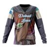 NFL Detroit Lions Custom Name Number Mandalorian And Baby Yoda Sweatshirt