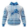 NFL Detroit Lions Custom Name Number Native Concepts Zip Up Hoodie