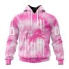 NFL Detroit Lions Custom Name Number Pink Tie-Dye Pullover Hoodie