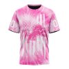 NFL Detroit Lions Custom Name Number Pink Tie-Dye T-Shirt