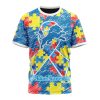 NFL Detroit Lions Custom Name Number Puzzle Autism Awareness T-Shirt