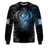 NFL Detroit Lions Custom Name Number Rose Dragon Sweatshirt